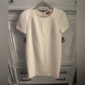HUGO Hugo Boss‎ Cream Jacquard Quilted Dress